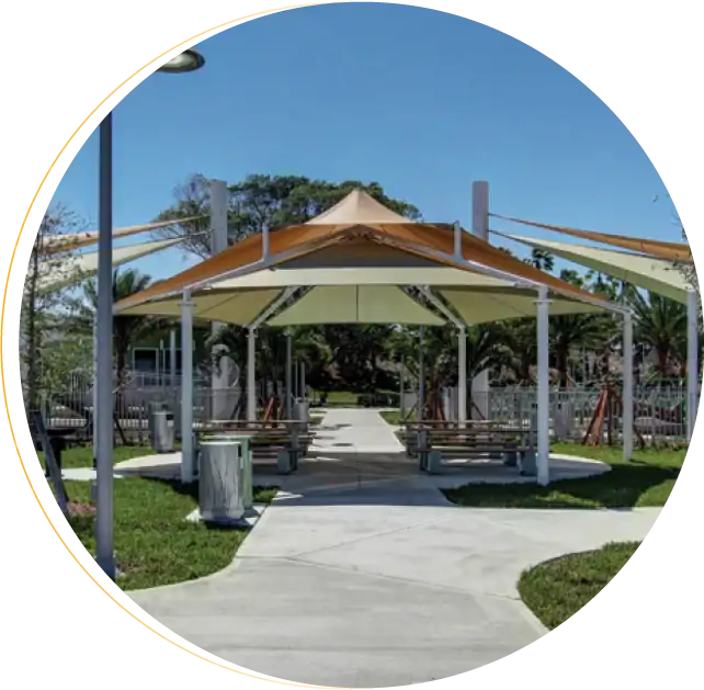 fabric shade structure