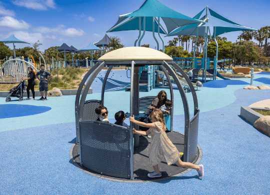 multi-user inclusive play equipment