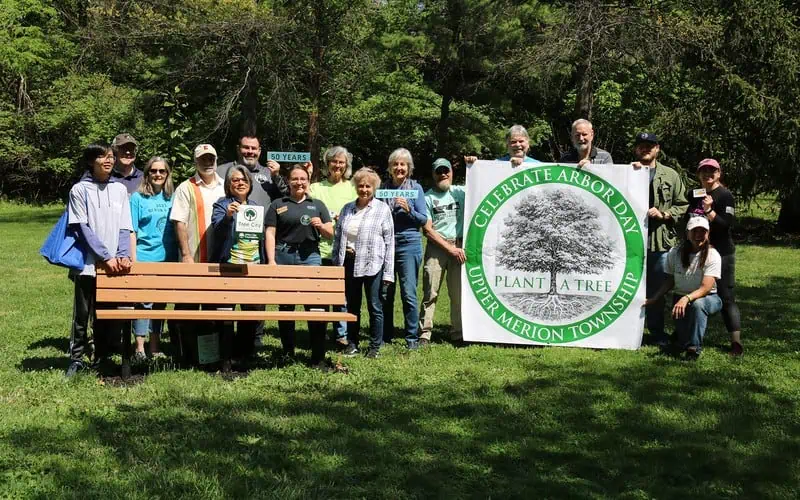 Group of Lower Merion Community Members with Arbor Day Banner